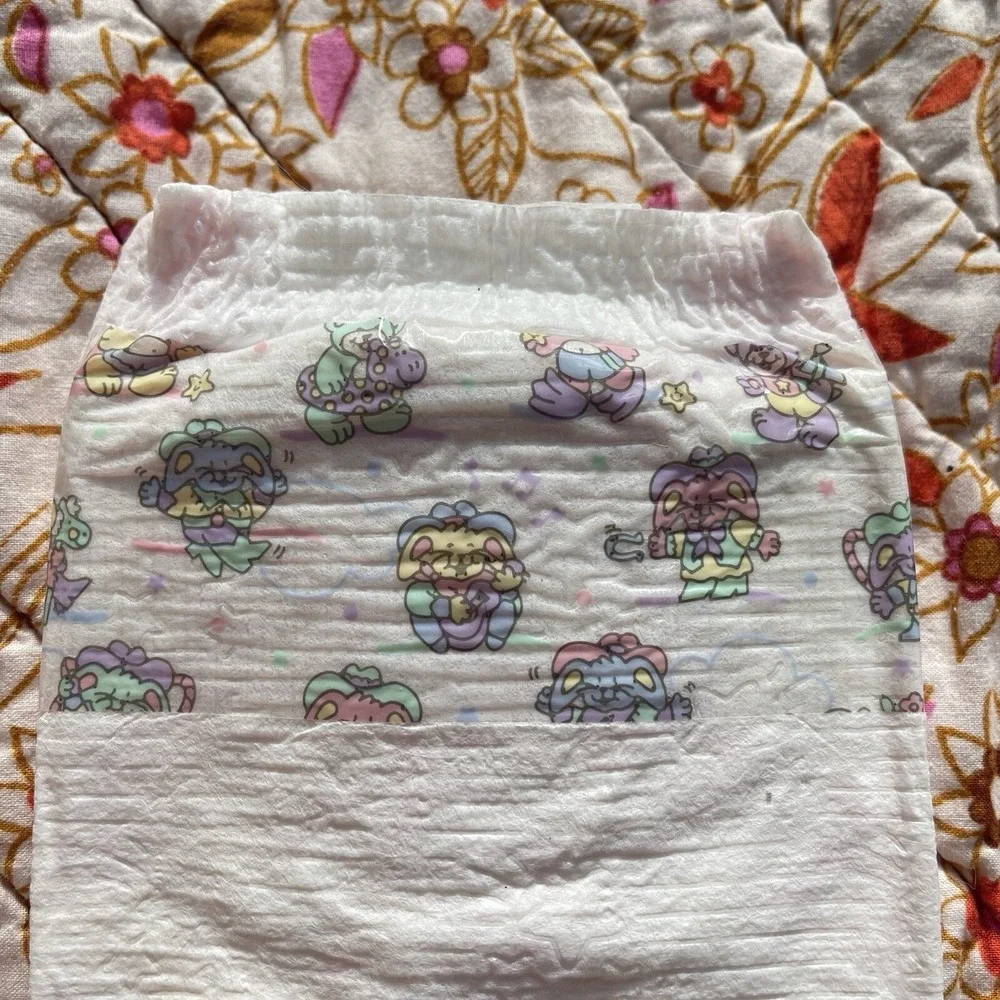 Vintage Huggies Size 3 Ultratrim 1993 USA Diapers Western Bunnies Plastic‎ Print